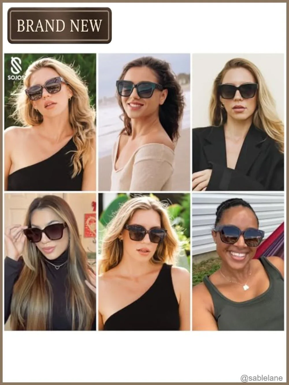 Polarized Square Sunglasses for Women Retro Oversized Thick Frame UV400